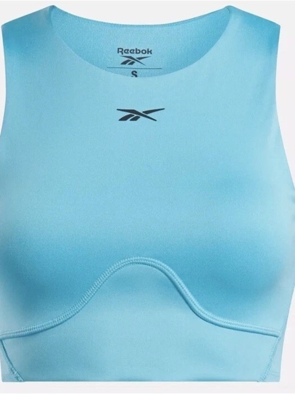 NWT Reebok Women’s Lux Contour Blue Performance Crop Tank Size S